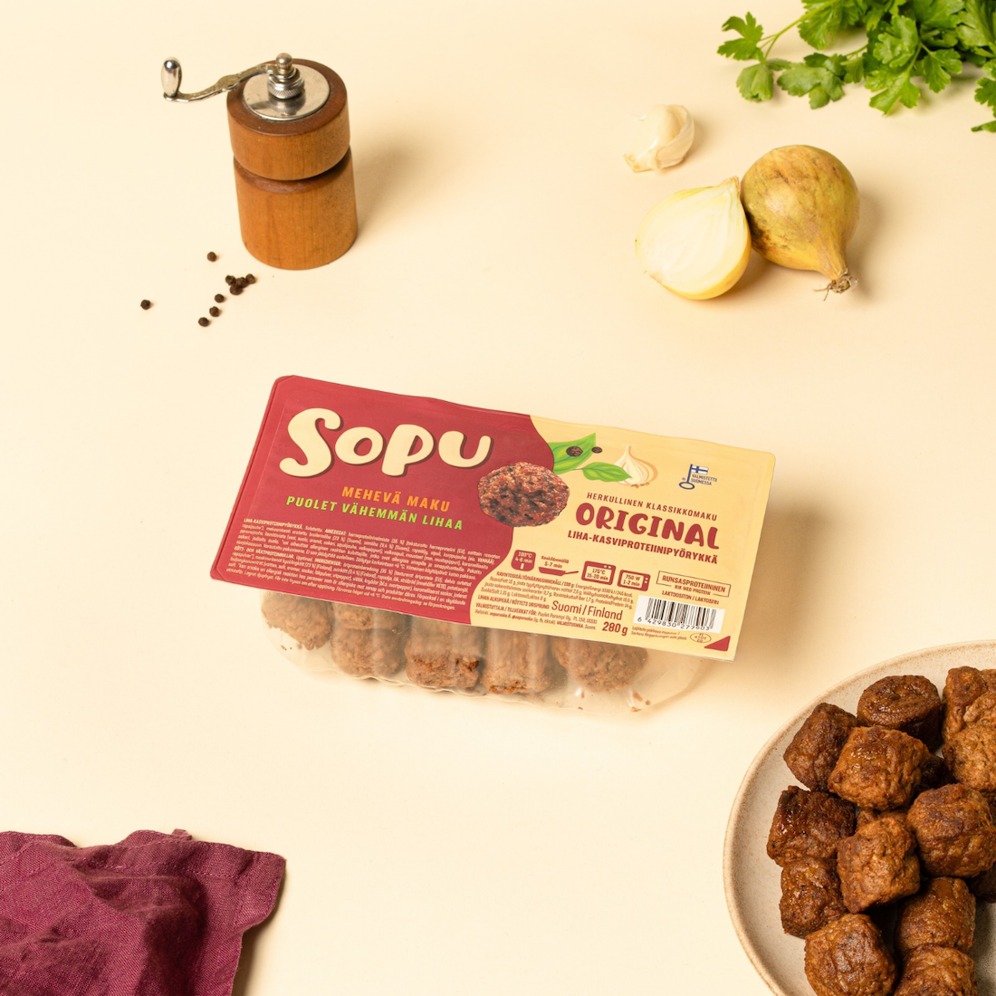 Case Sopu Hybrid Meatballs: next-generation family-friendly meatballs with 50% less meat 